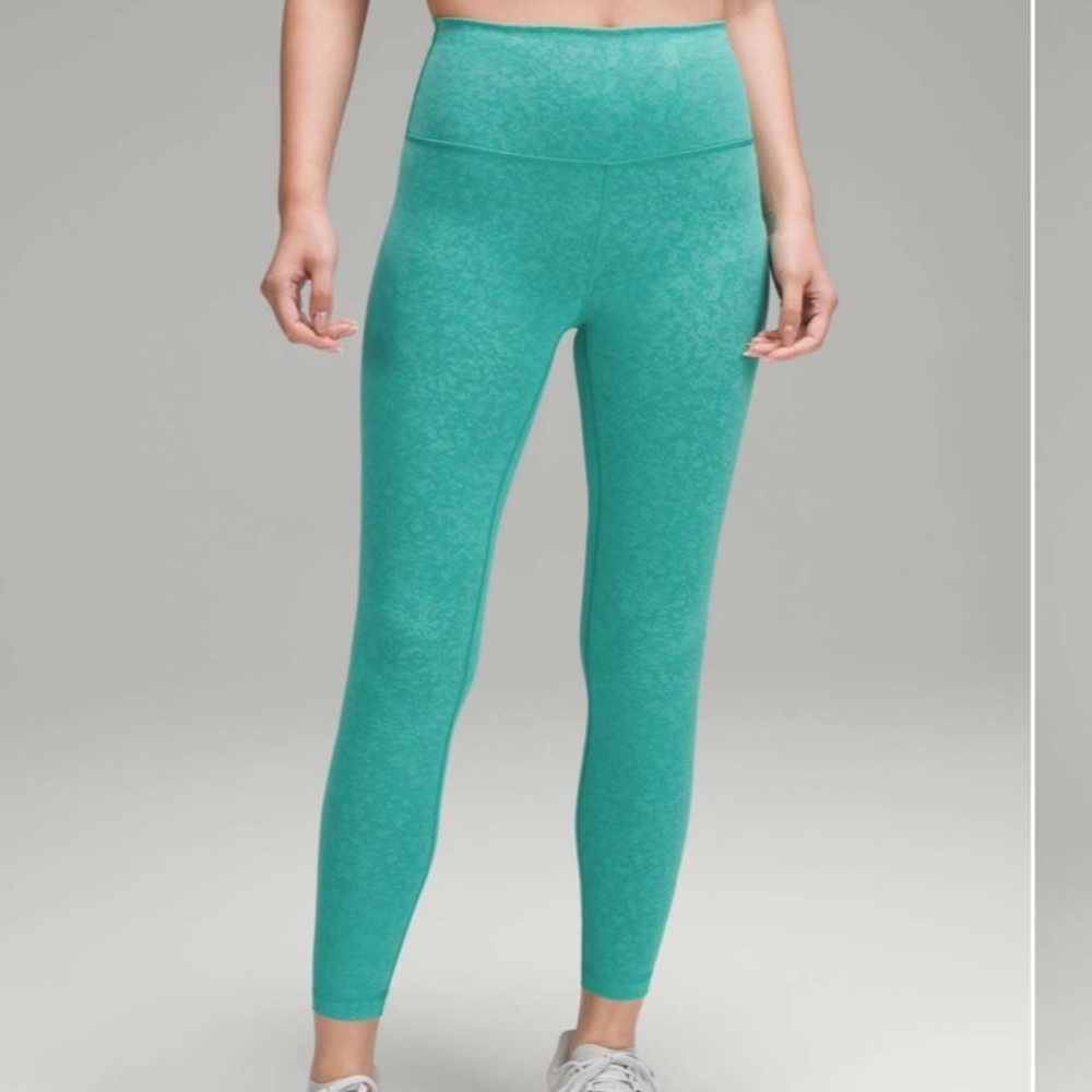 Lululemon Leggings Wunder Train High-Rise Teal Athletic Leggings 24” Size 6